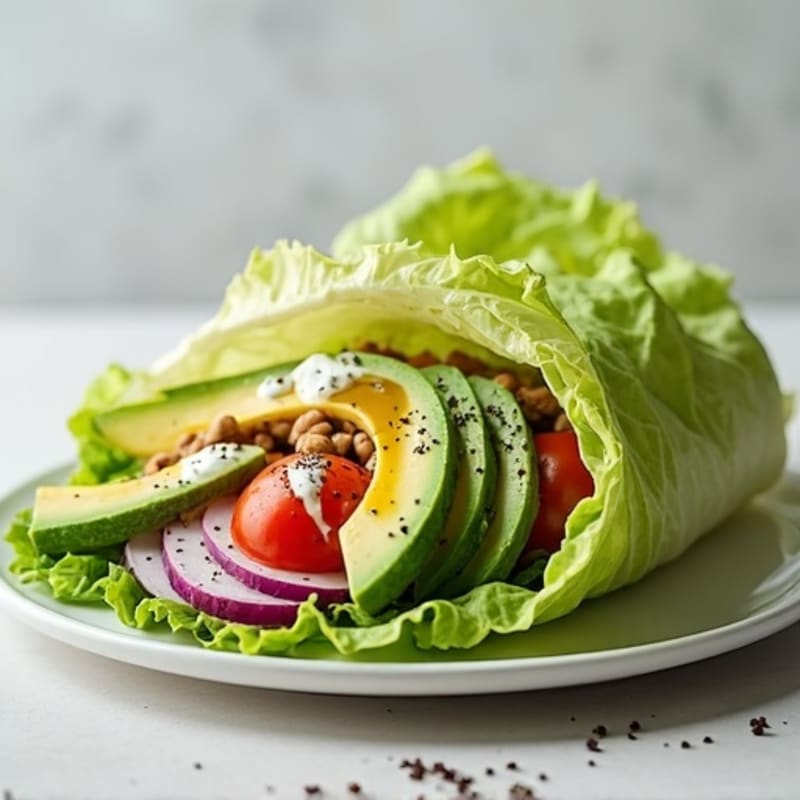 Creamy Avocado Turkey Lettuce Wrap