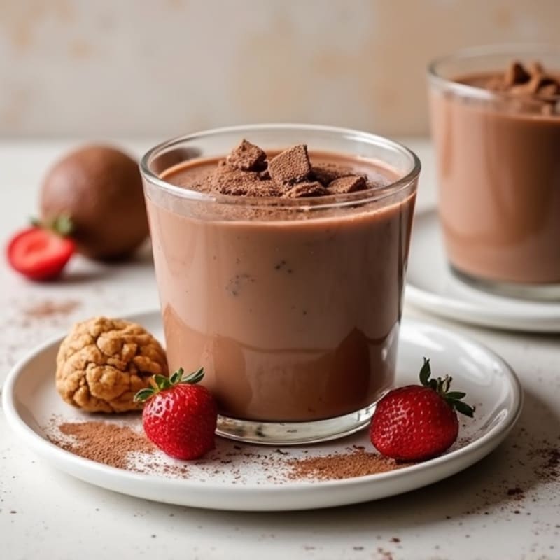 Protein Chocolate Peanut Butter Mousse with Chia Seeds