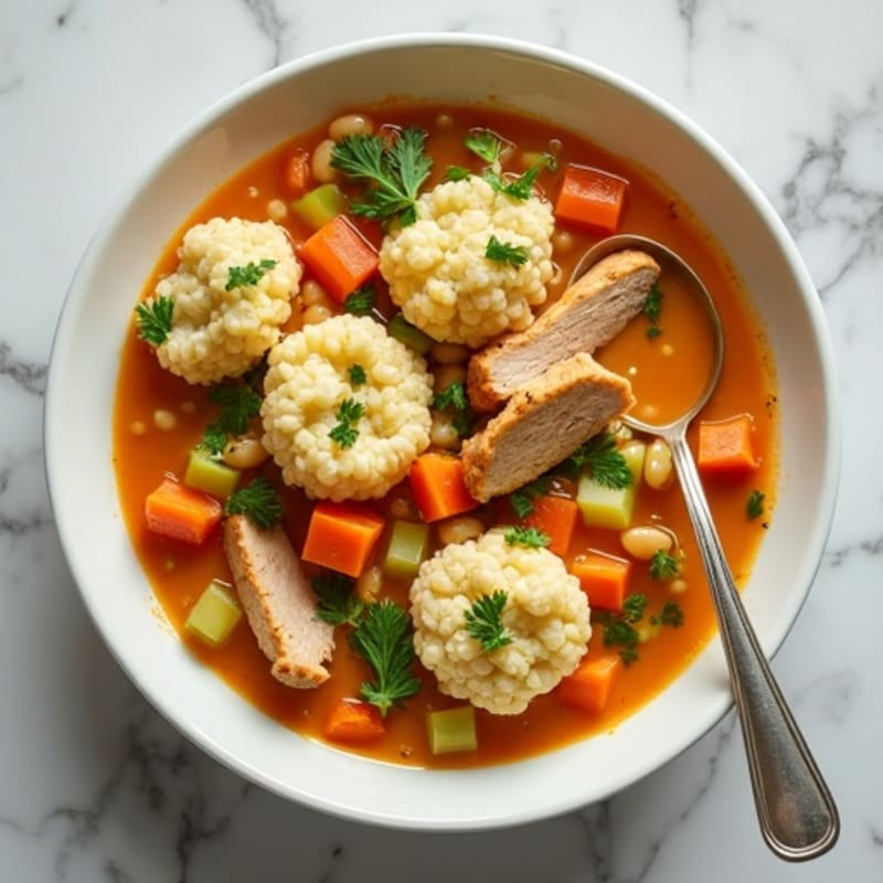 Lightened-Up Chicken and Cauliflower Dumplings Stew