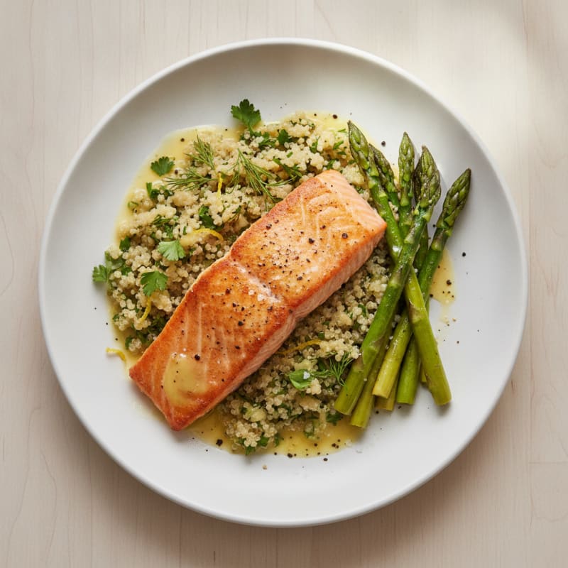 Pan-Seared Salmon with Lemon-Herb Quinoa