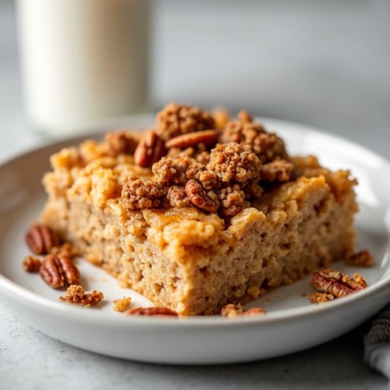 Apple Cinnamon Baked Oatmeal with Crunchy Pecan Crumble