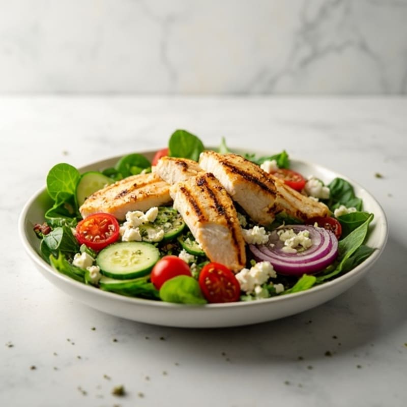 Crisp Chopped Vegetable Salad with Feta and Lemon-Oregano Dressing