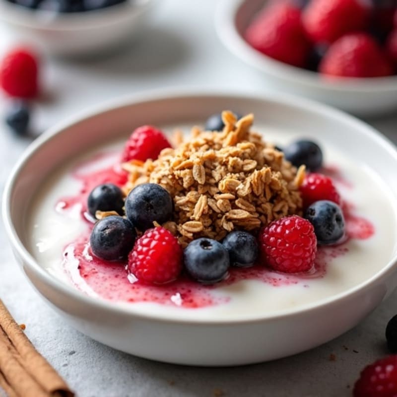Warm Berry Crumble with Crispy Oat Topping