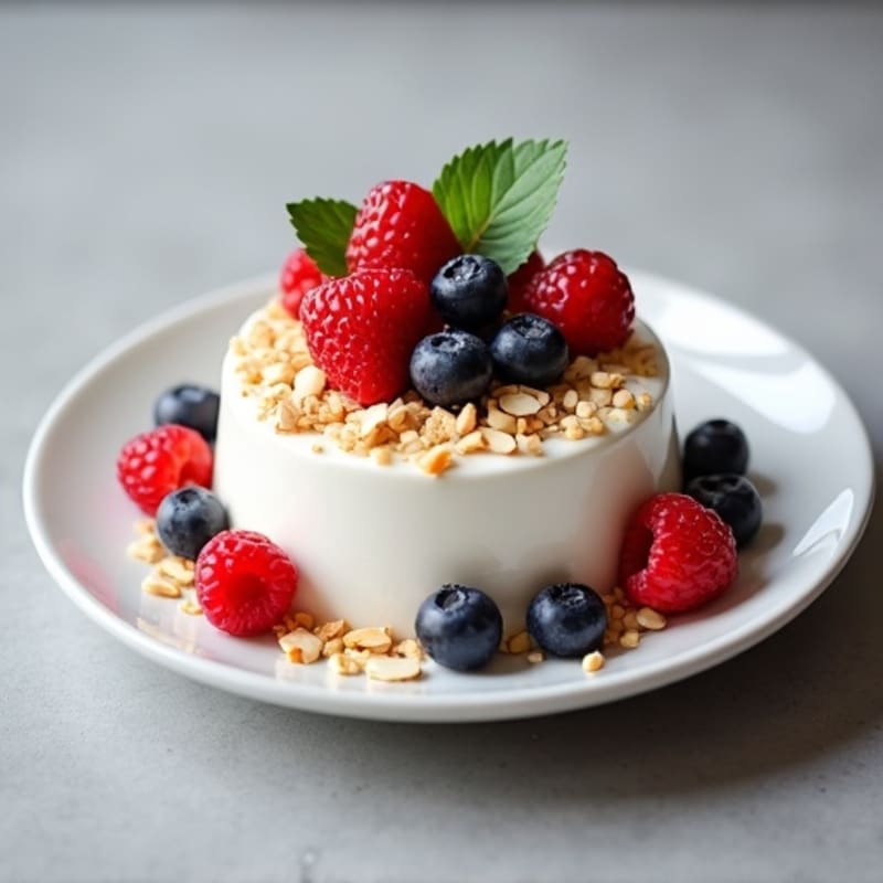 Silky Greek Yogurt Protein Mousse with Mixed Berries