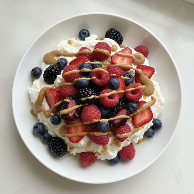 Silky Greek Yogurt Protein Pudding with Mixed Berries