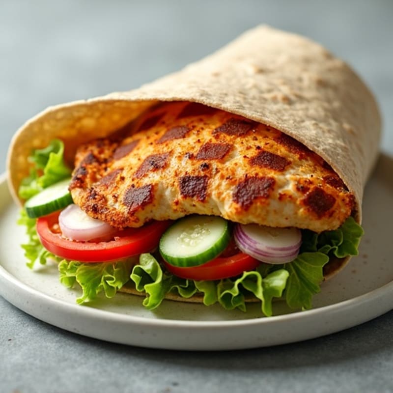 Crispy Grilled Chicken and Fresh Veggie Wrap