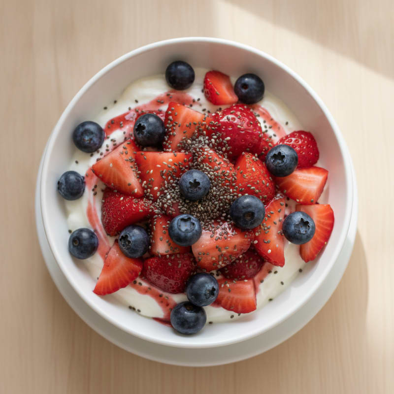 Greek Yogurt Parfait with Berries and Chia Seeds