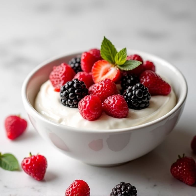 Silky Greek Yogurt Protein Bowl with Mixed Berries