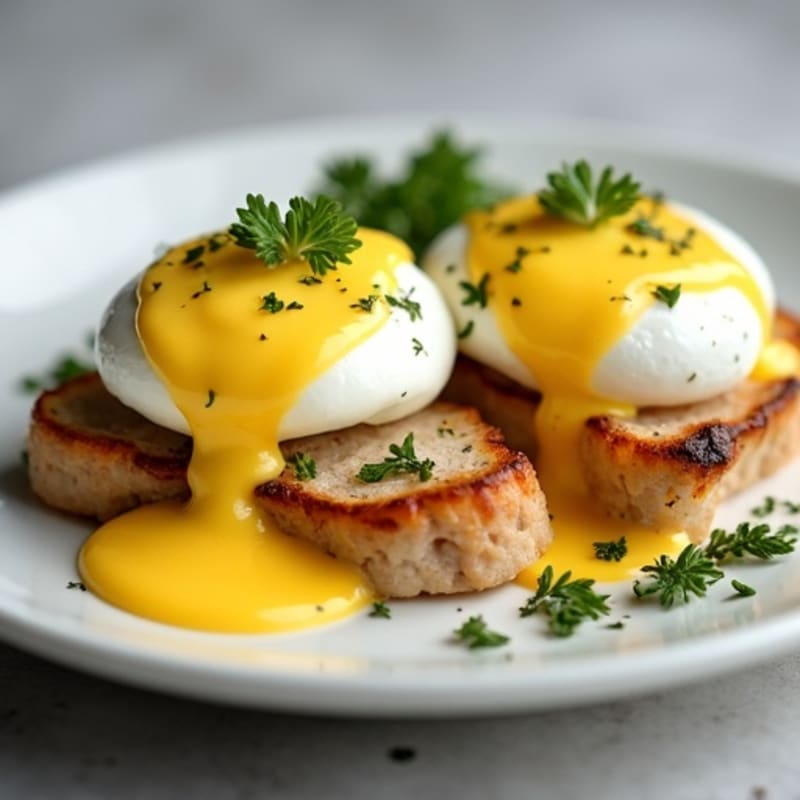 Silky Poached Eggs with Herb-Roasted Turkey and Hollandaise