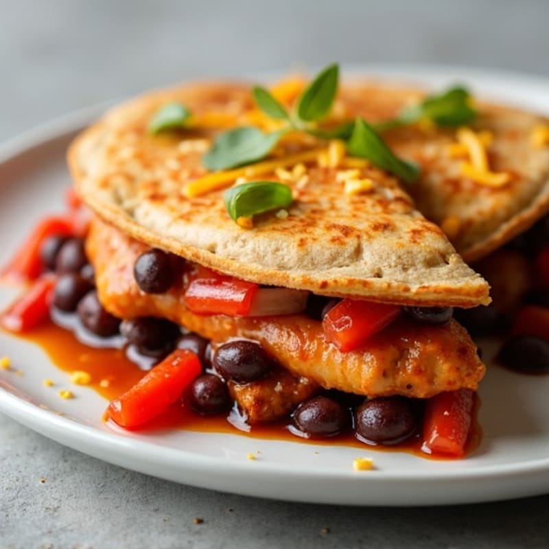 Smoky BBQ Chicken and Black Bean Quesadilla