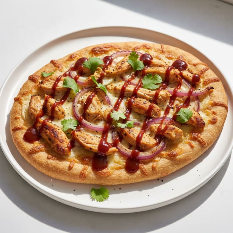 Smoky BBQ Chicken Flatbread with Caramelized Onions