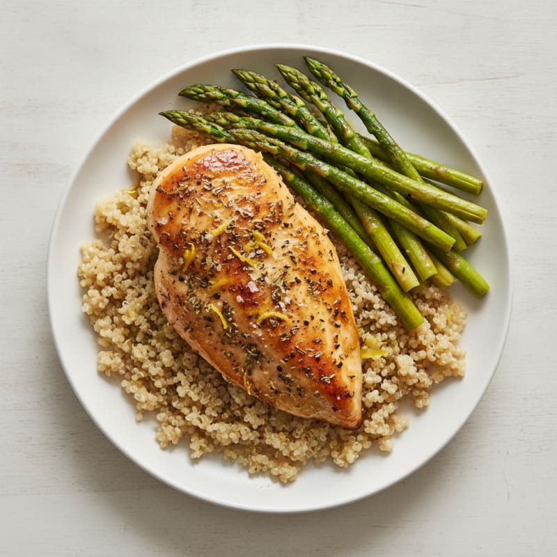 Lemon Herb Roasted Chicken with Asparagus