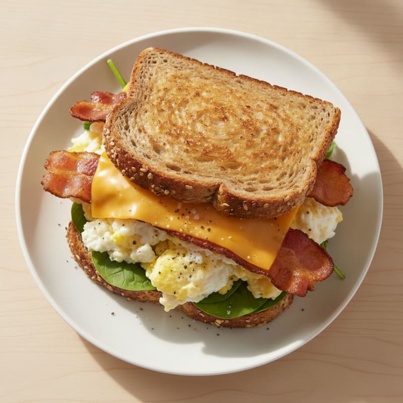 Cheesy Bacon and Egg Sandwich