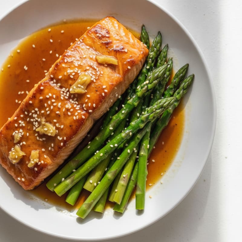 Teriyaki Glazed Salmon with Asparagus