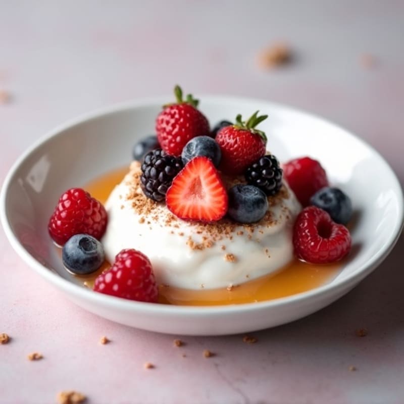 Greek Yogurt Protein Mousse with Mixed Berries