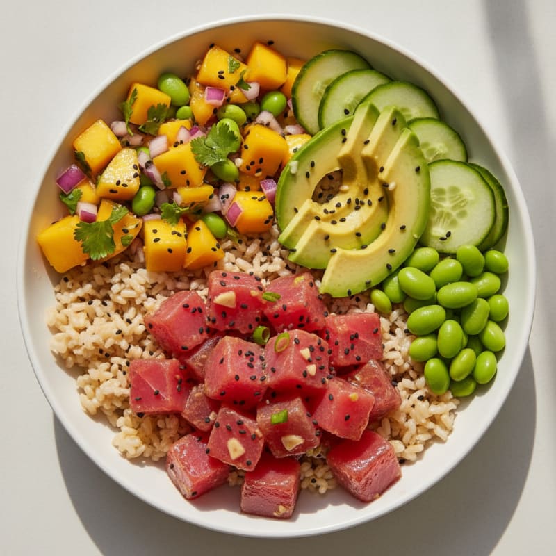 Ahi Tuna Poke with Tropical Salsa