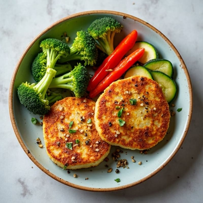 Crispy Herbed Tofu Steak with Roasted Veggies