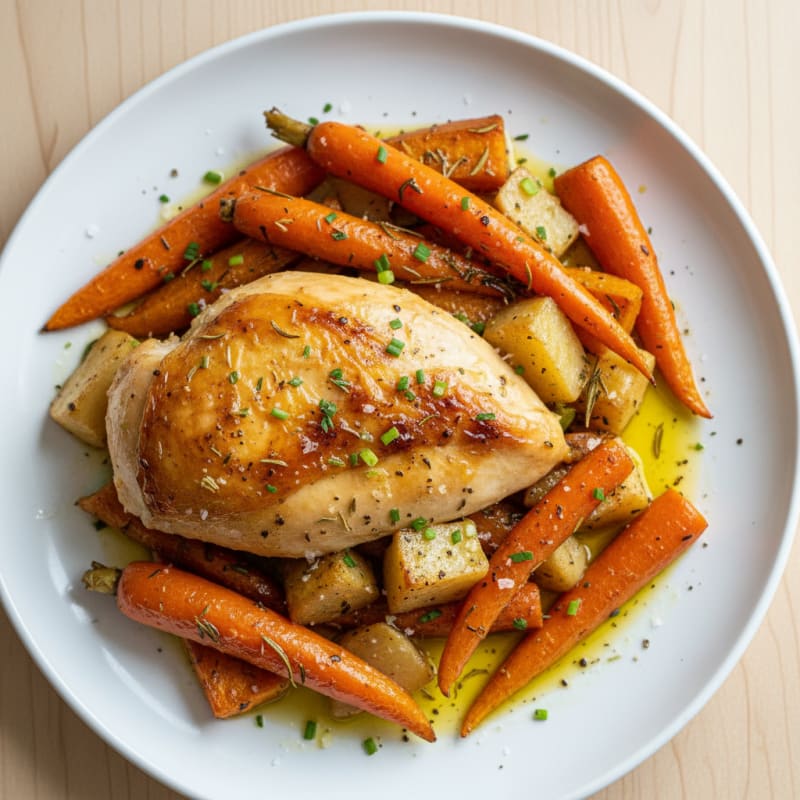 Golden Herb-Roasted Chicken with Root Vegetables