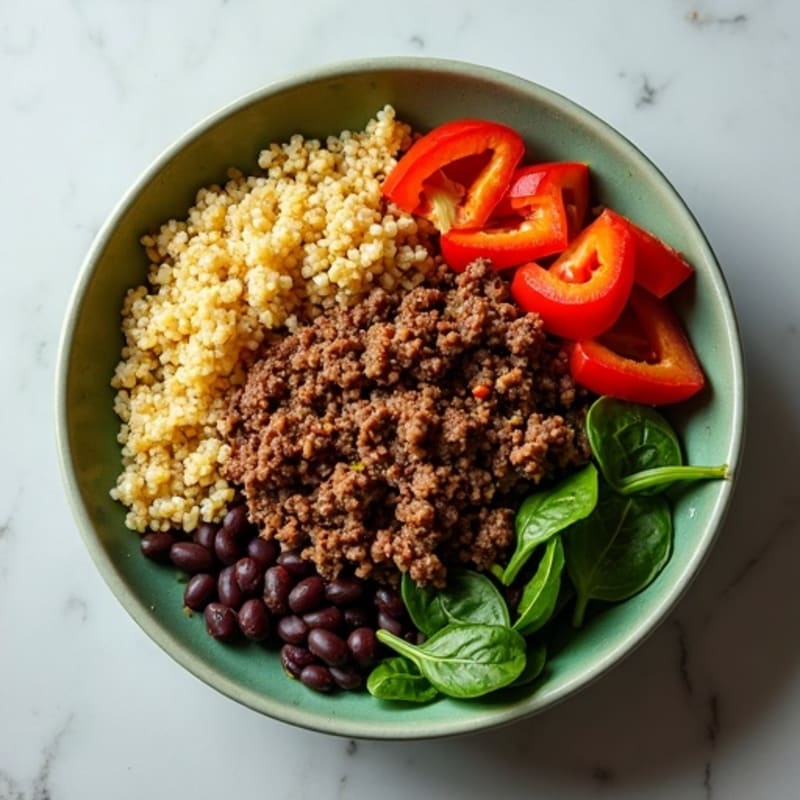 Seasoned Ground Beef and Fresh Veggie Bowl
