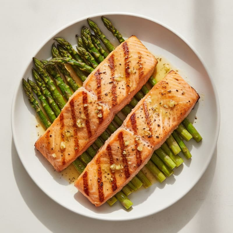 Lemon Herb Grilled Salmon with Asparagus