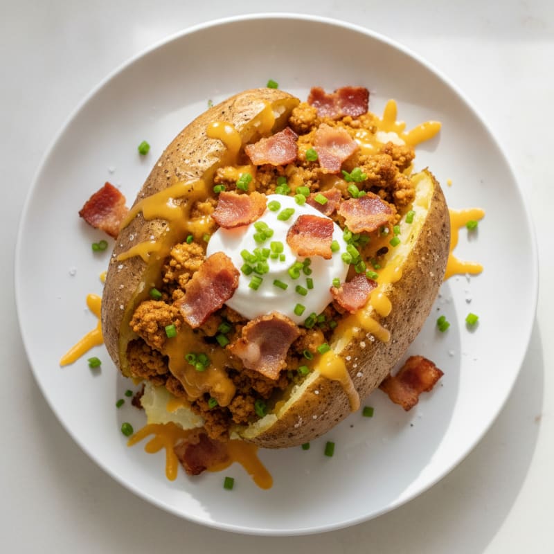 Loaded Baked Potato with Crispy Bacon