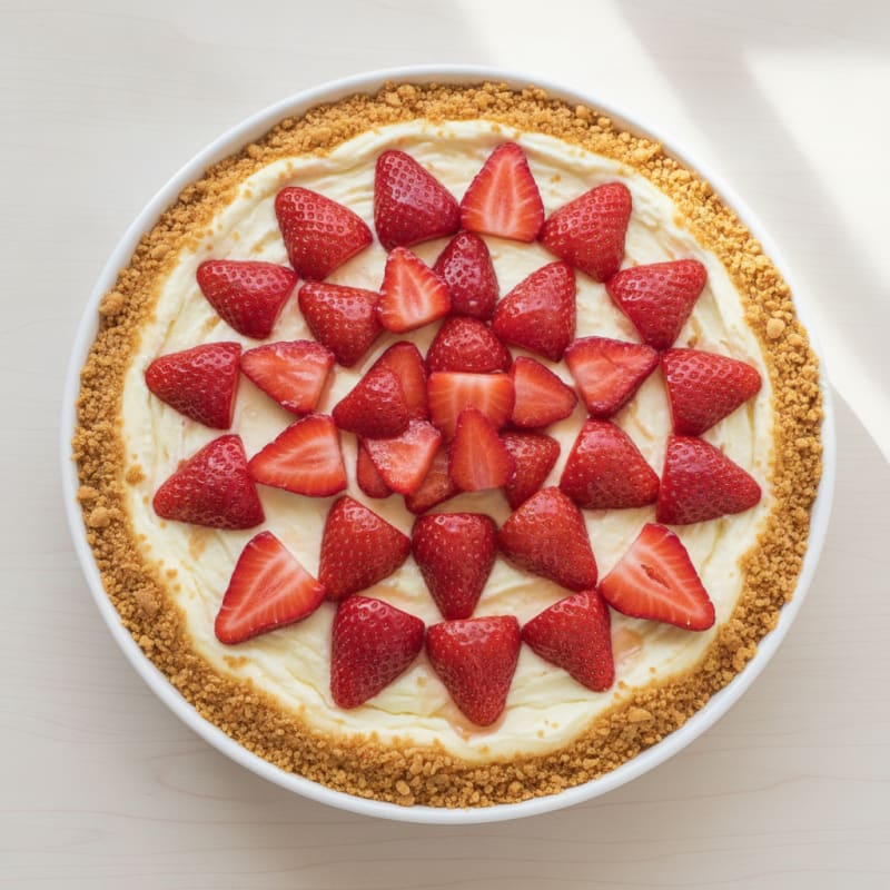 Greek Yogurt Protein Cheesecake with Fresh Strawberries
