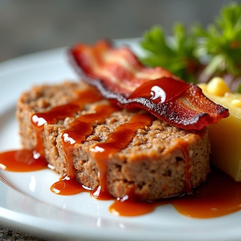 Lean Meatloaf with Crispy Bacon and Tangy BBQ Glaze