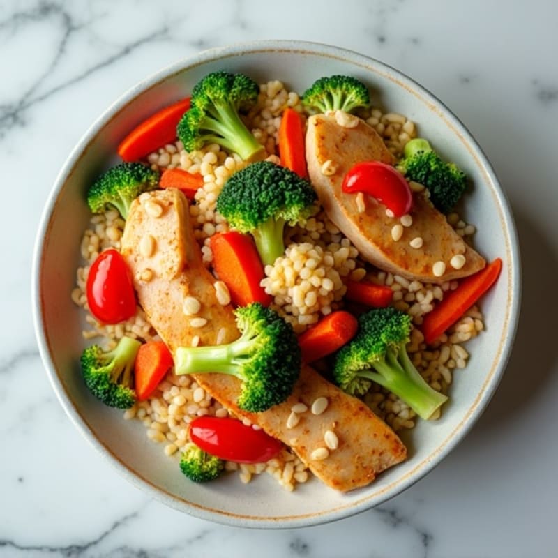 Cauliflower Rice Chicken Stir-Fry with Fresh Vegetables