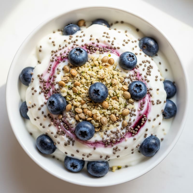 Creamy Greek Yogurt Protein Parfait with Chia and Blueberries