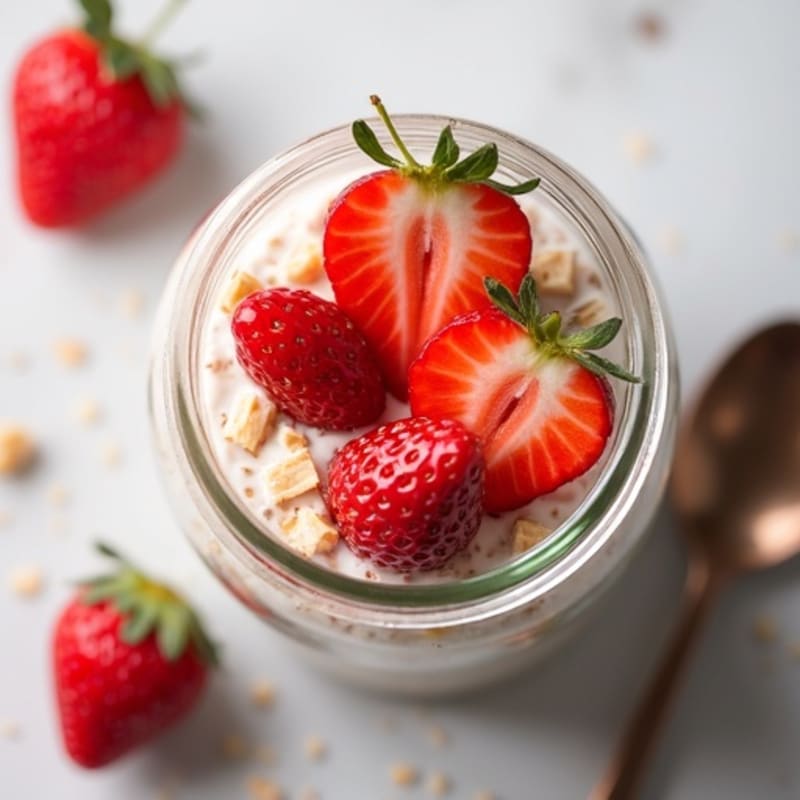Fresh Strawberry Creamy Overnight Oats