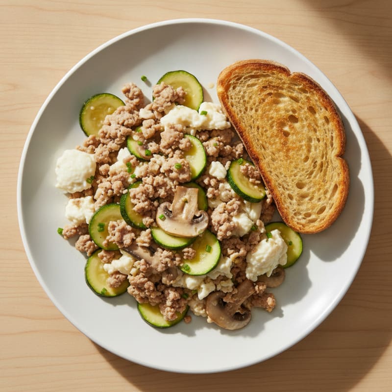 Turkey Egg White Scramble with Sourdough Toast