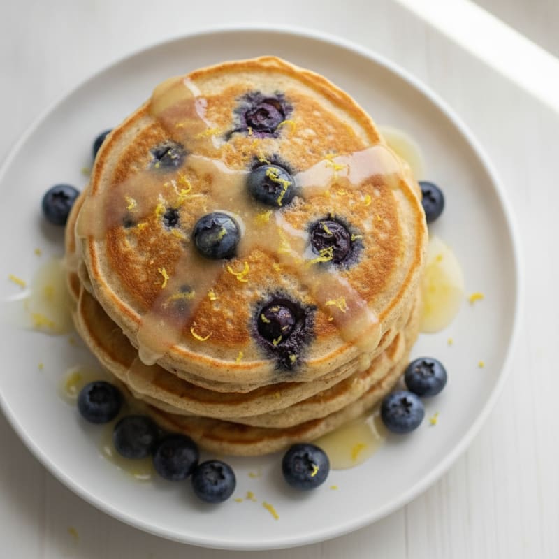 Blueberry Ricotta Pancakes with Lemon Zest