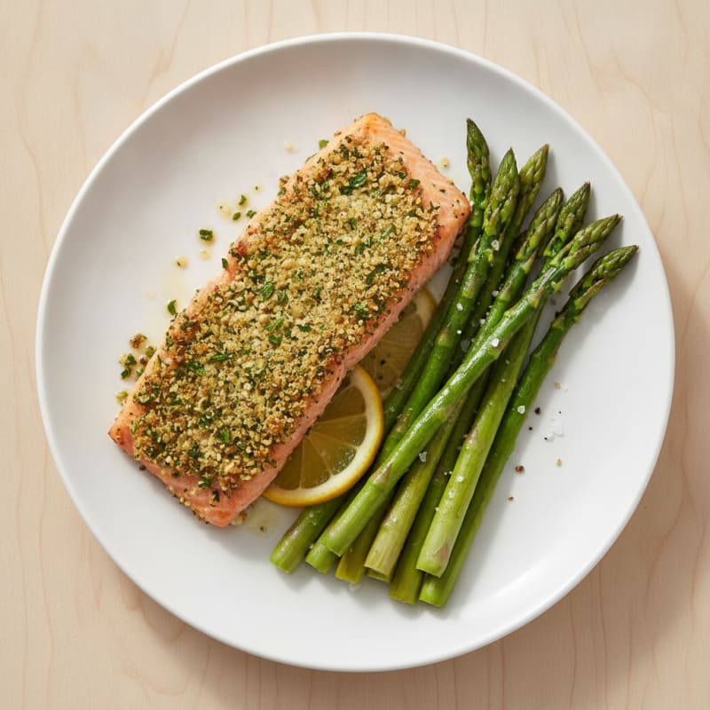 Herb-Crusted Salmon with Roasted Asparagus