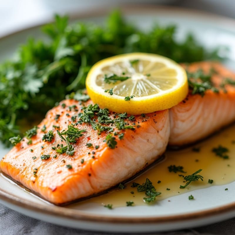 Herb-Crusted Baked Salmon with Lemon