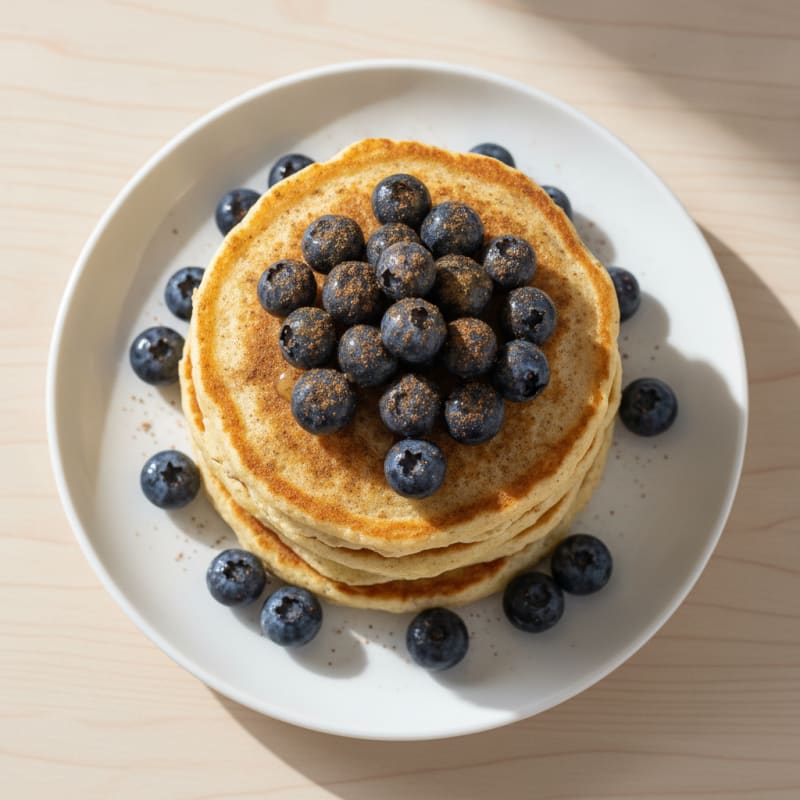 Fluffy Cottage Cheese Pancakes with Berries