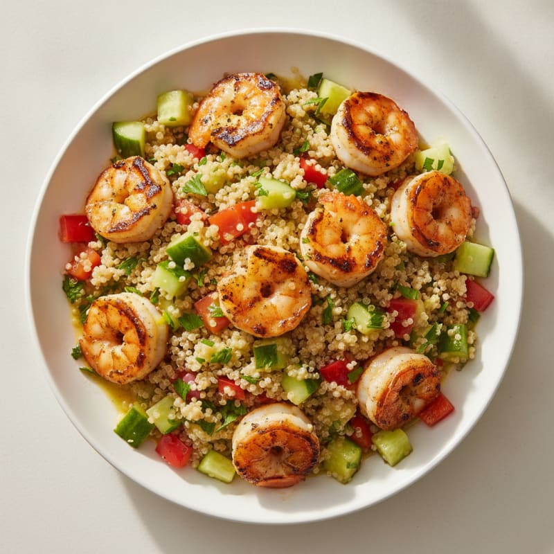 Grilled Shrimp and Quinoa Salad with Lemon Vinaigrette