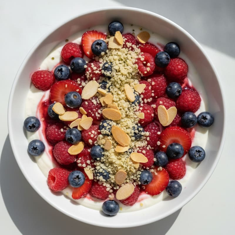 Silky Greek Yogurt Protein Parfait with Berries