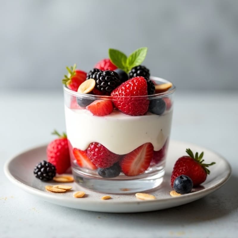 Greek Yogurt Protein Parfait with Mixed Berries