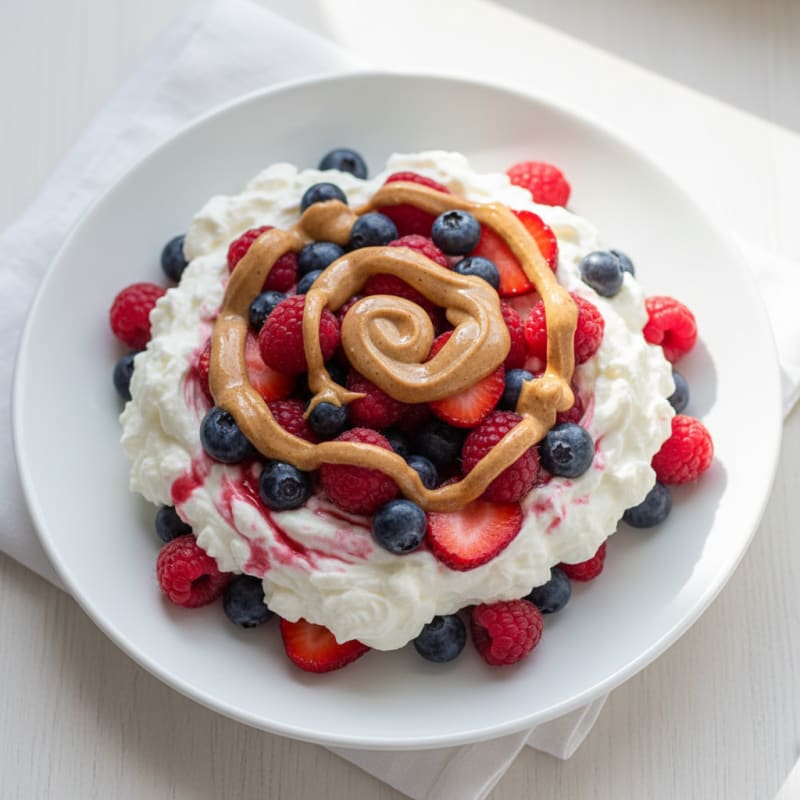 Greek Yogurt Protein Parfait with Mixed Berries and Almond Butter