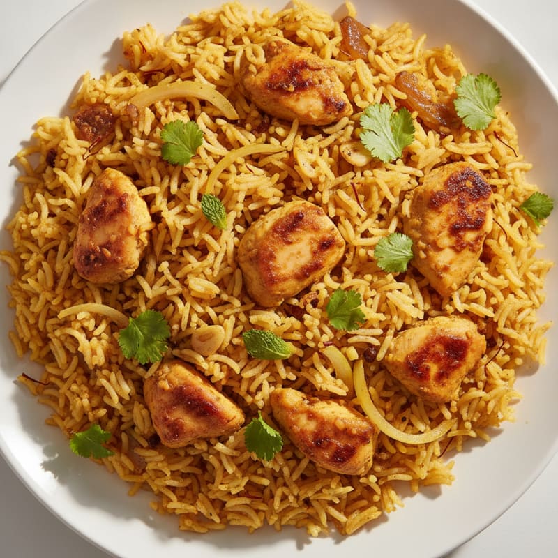 Fragrant Chicken and Saffron Biryani