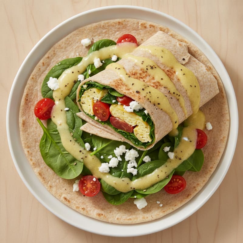 Mediterranean Egg and Feta Wrap