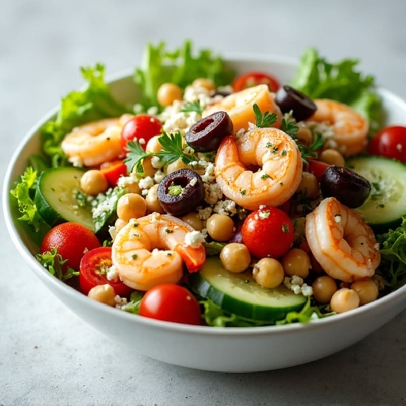 Fresh Mediterranean Chopped Salad with Herb-Marinated Feta