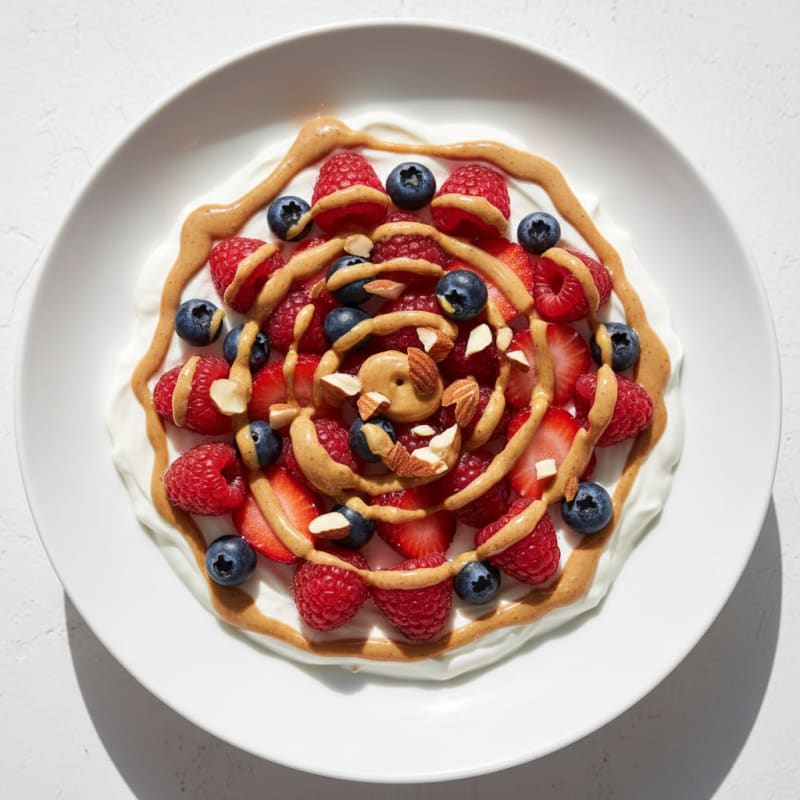 Silky Greek Yogurt Protein Bowl with Mixed Berries and Almond Butter