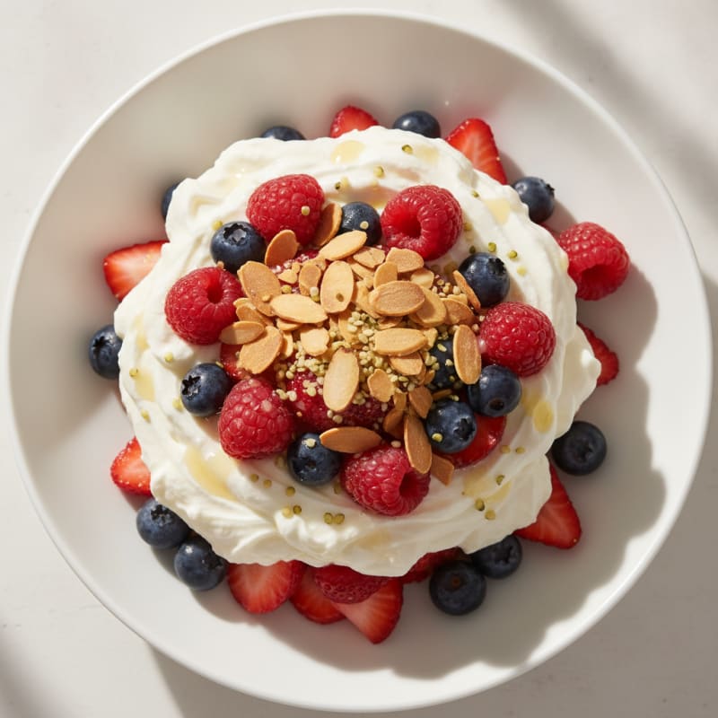 Vanilla Greek Yogurt Protein Parfait with Mixed Berries