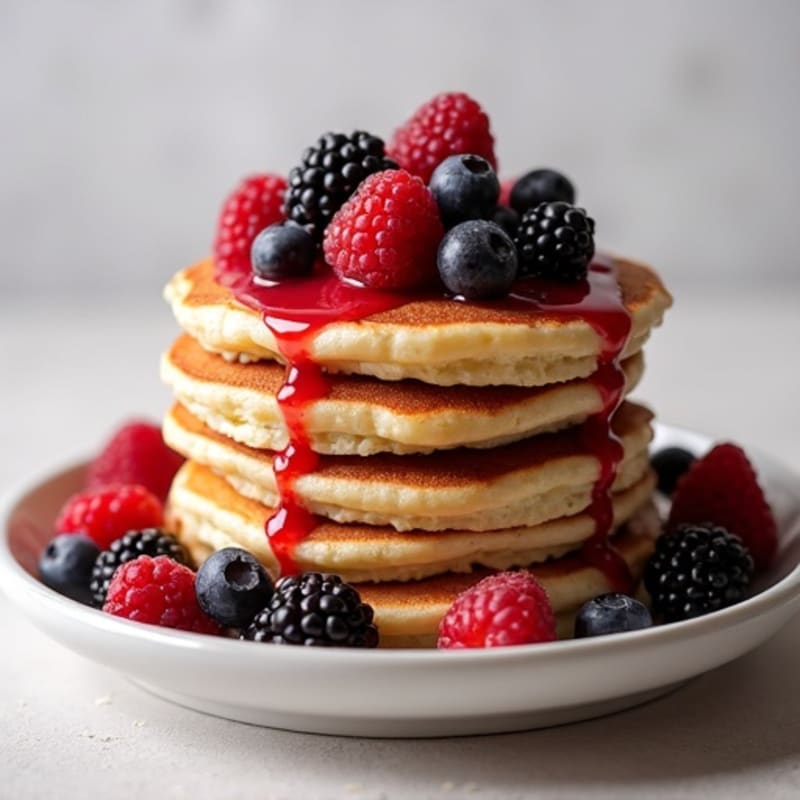 Fluffy High-Protein Berry Pancakes