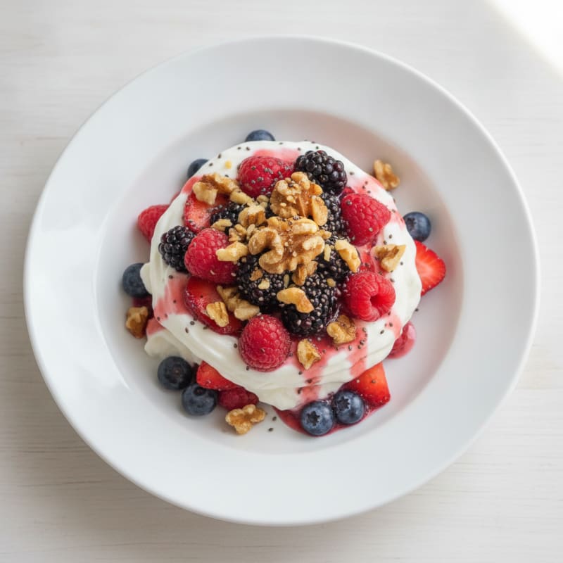 Greek Yogurt Protein Parfait with Mixed Berries