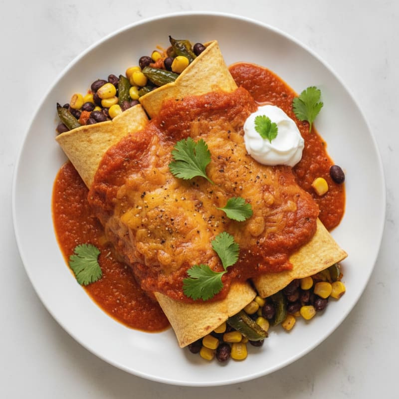 Roasted Poblano and Corn Enchiladas