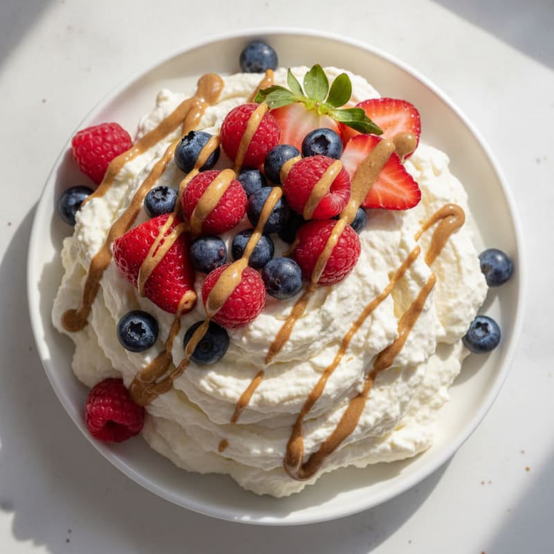 Silky Greek Yogurt Protein Mousse with Mixed Berries