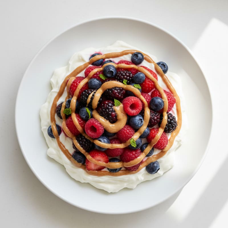 Creamy Greek Yogurt Protein Pudding with Mixed Berries
