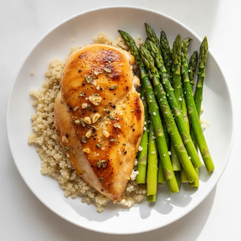 Lemon Herb Roasted Chicken with Asparagus